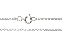 Sterling Silver Finished Round Cable Chain 18"